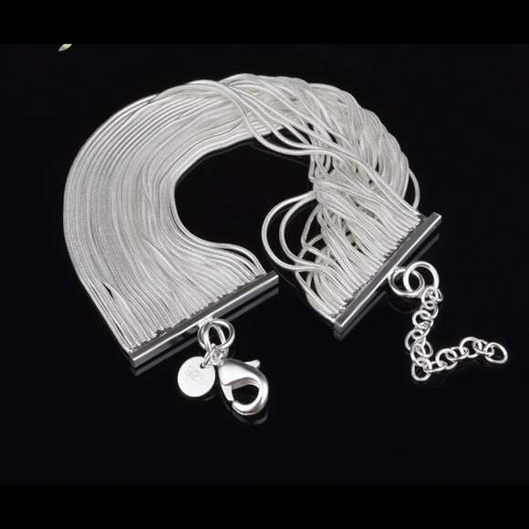 Sterling Silver Plated Multistrand Bracelet - Picture 2 of 5